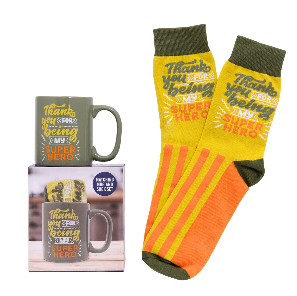 Father’s Day Super Hero Mug and Sock Set