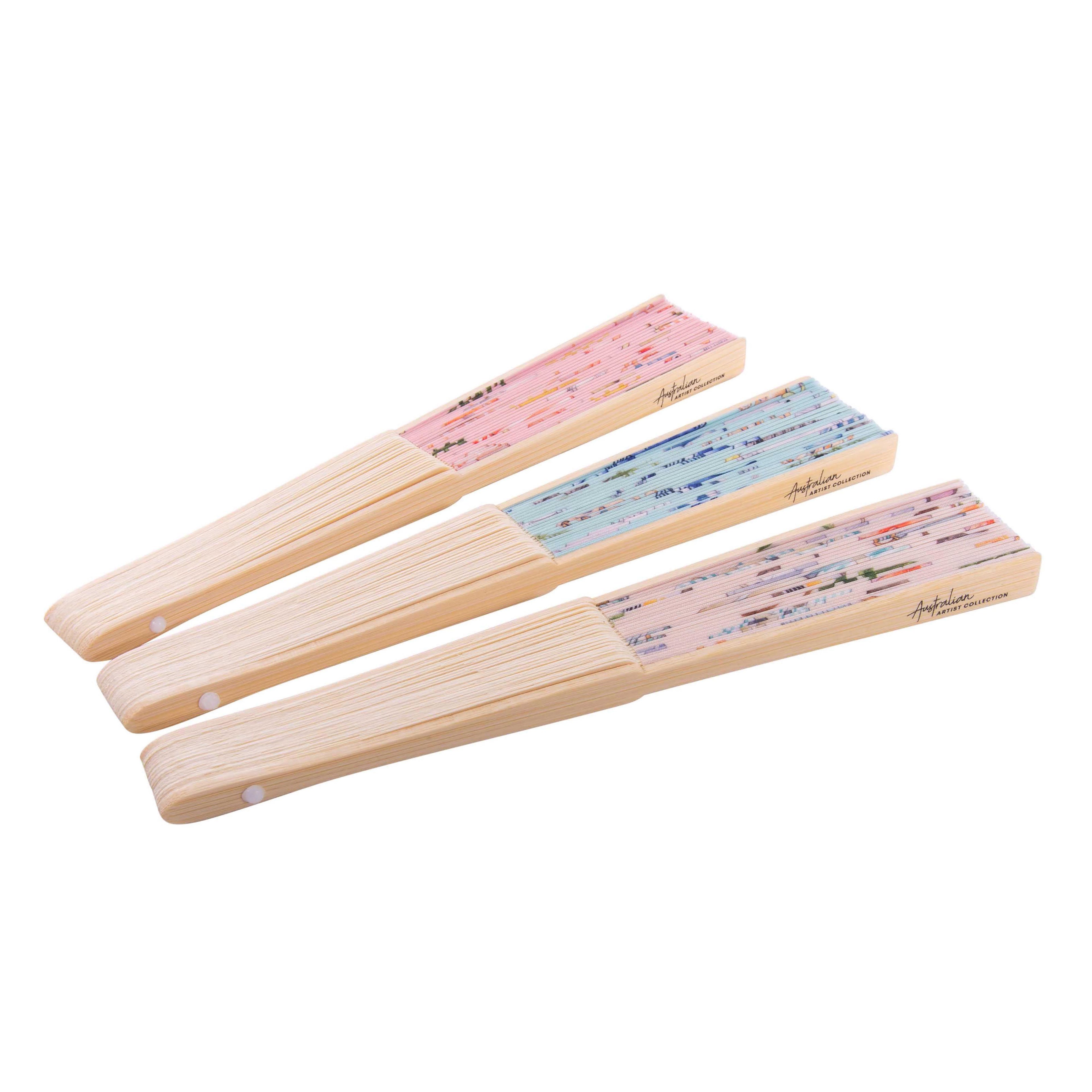 Bamboo & Fabric Hand Fan by Harvey Walker Studio - 3 Colours