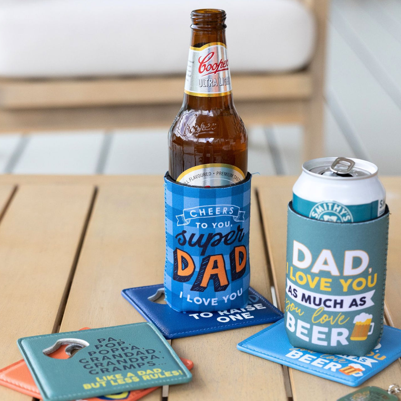 Father's Day Super Dad Stubby Cooler
