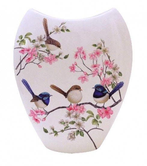 Blue Wren Vase