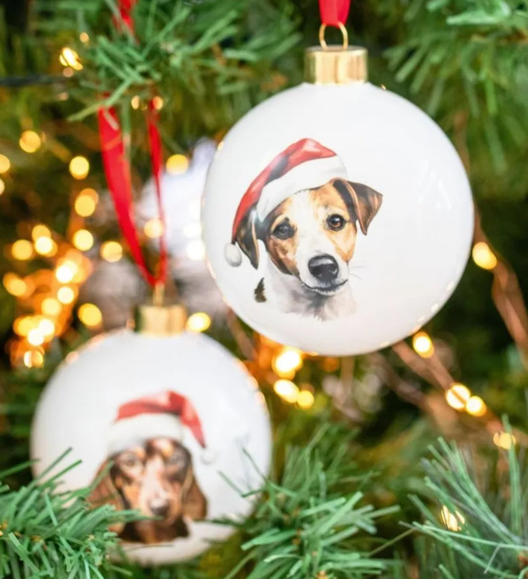 🎄Christmas Round Bauble - Jack Russel