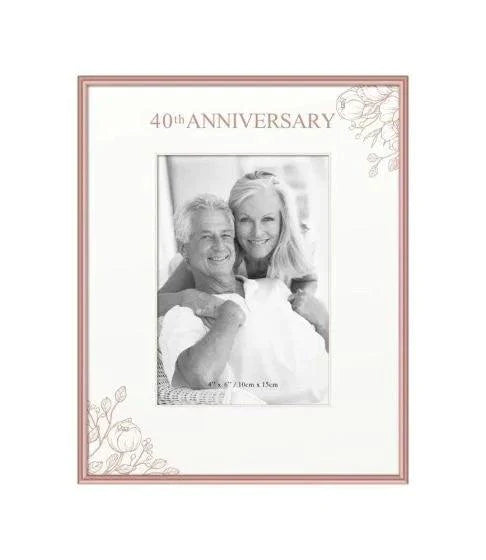 Floral Rosegold Anniversary Frame (4x6)