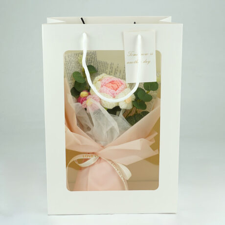 Pink Rose Crochet Bouquet