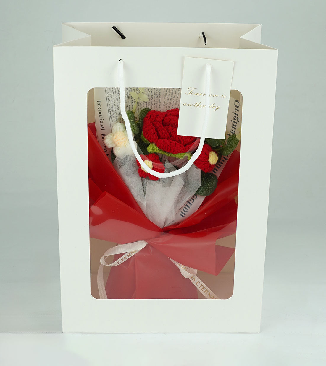 Red Rose Crochet Bouquet