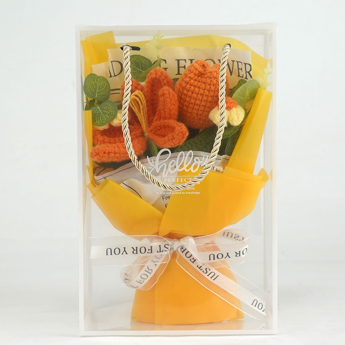 Orange Flower Arrangement Crochet Bouquet