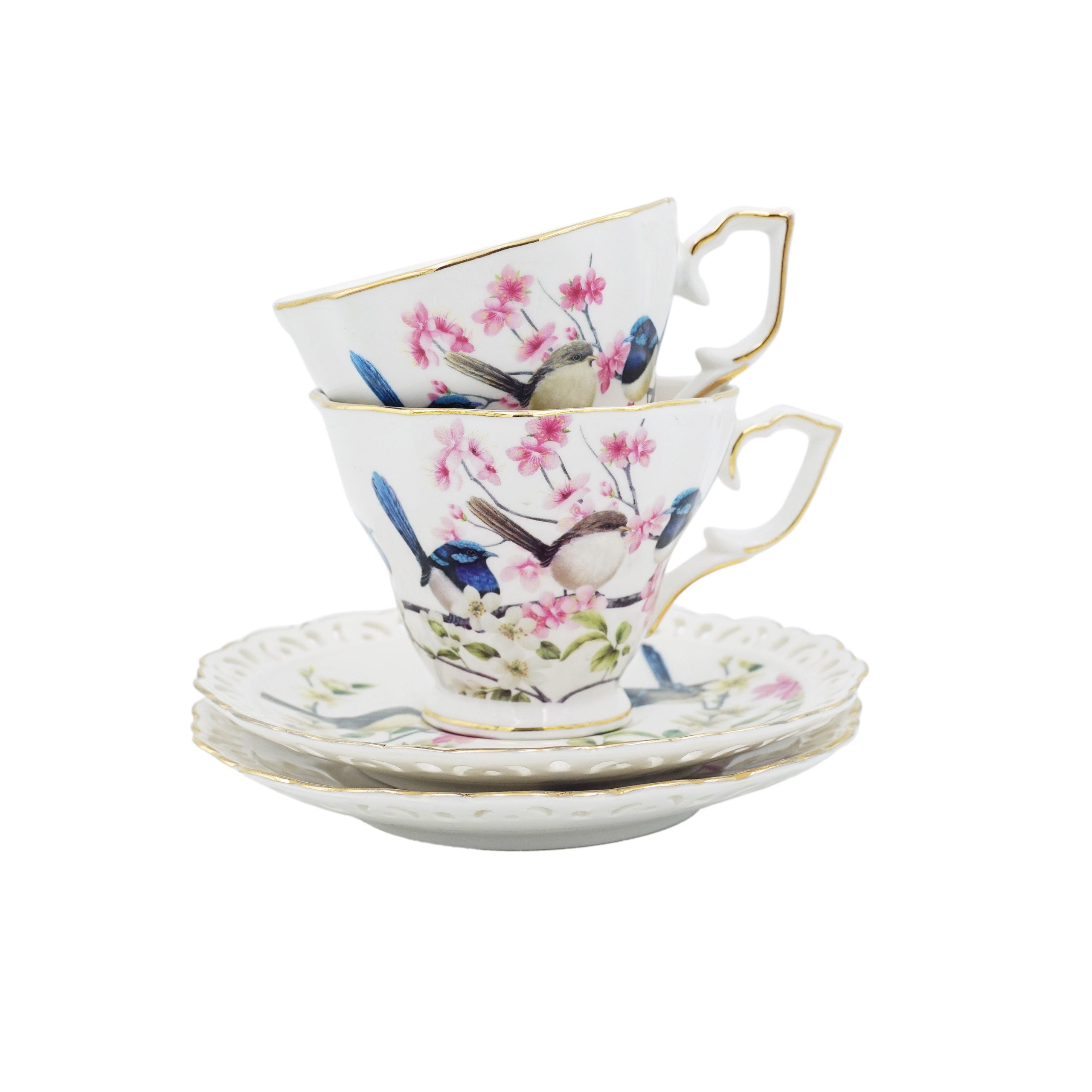 Blue Wren 2 (220ml) & 2 saucer sets