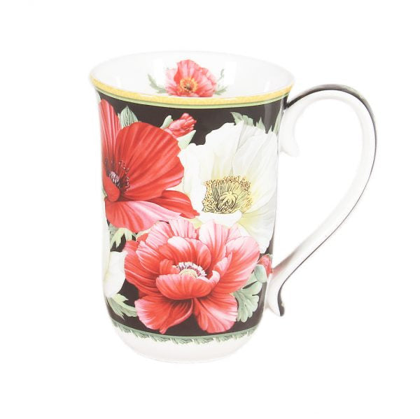 Poppies on Black Mug - 2 sizes
