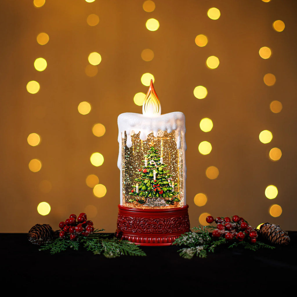 🎄Snowing Candle w/ Christmas Tree