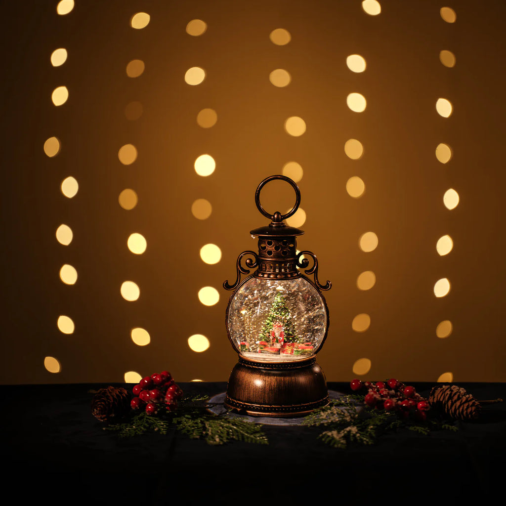 🎄Snowing Oil Lantern w/ Rotating Train