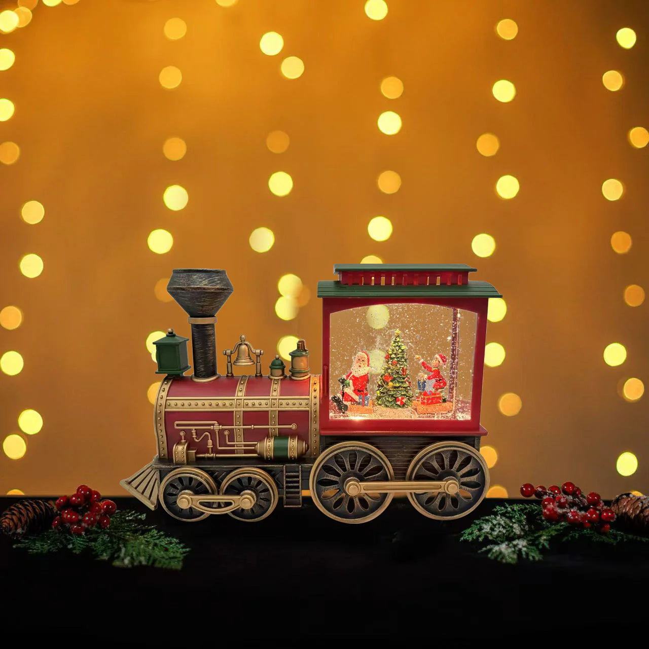 🎄 Snowing Train w/ Rotating Xmas Tree