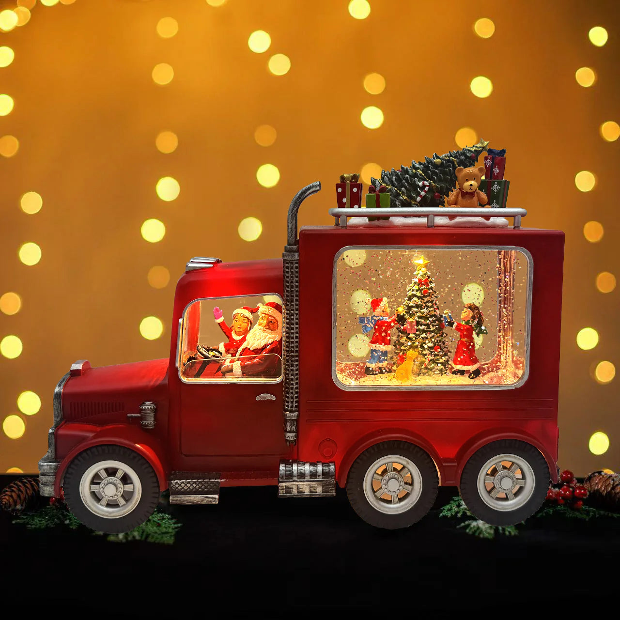 🎄 Snowing Truck w/ Santa and Xmas Tree