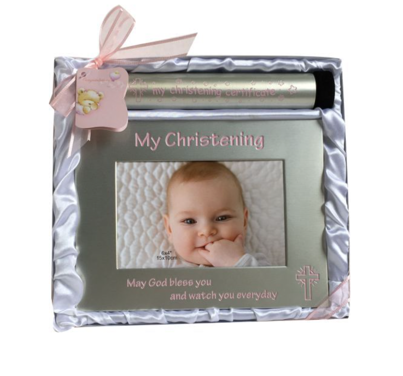 My Christening 6x4cm Photo Frame & Certificate Holder Set - 2 Colours