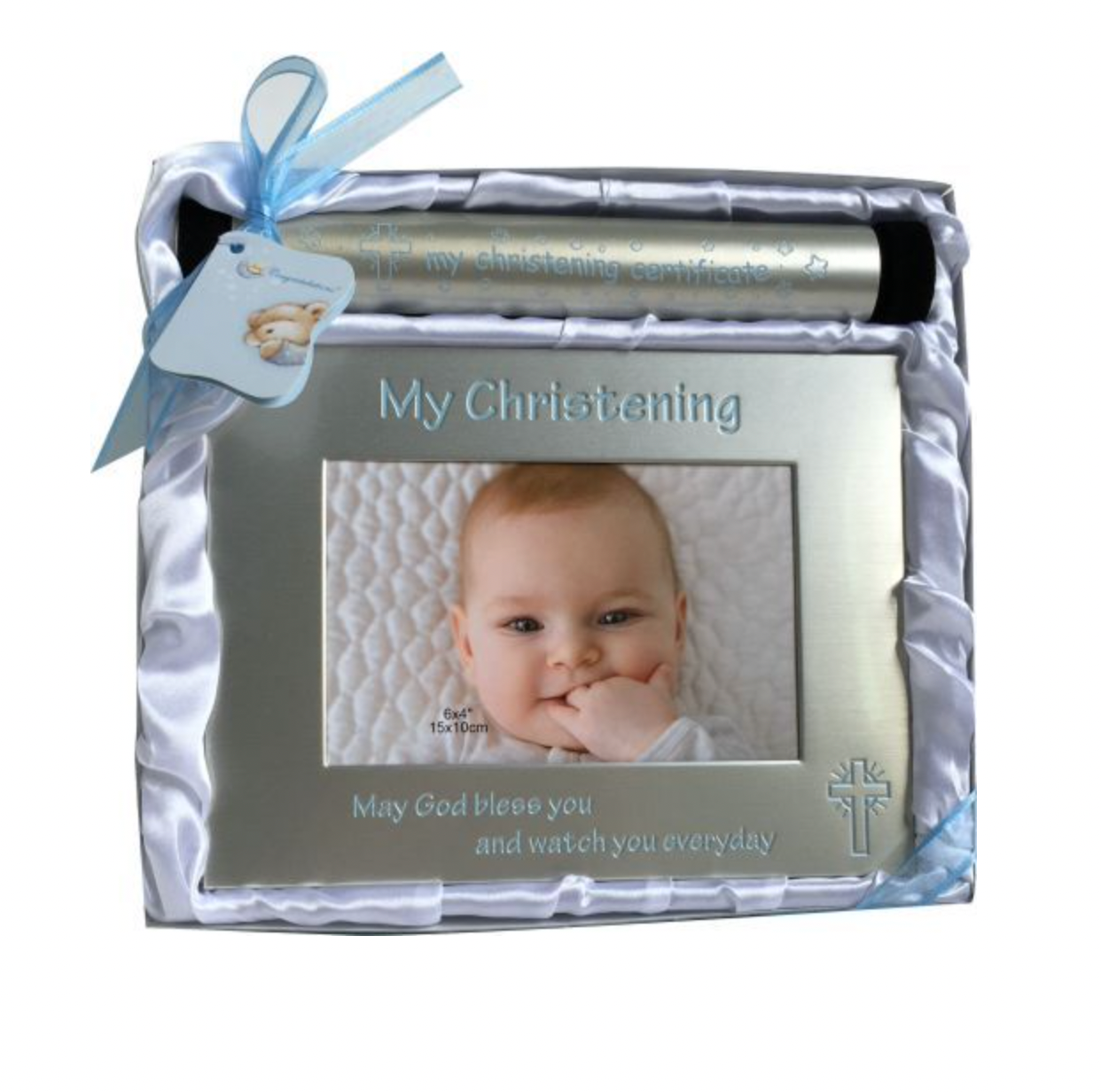 My Christening 6x4cm Photo Frame & Certificate Holder Set - 2 Colours