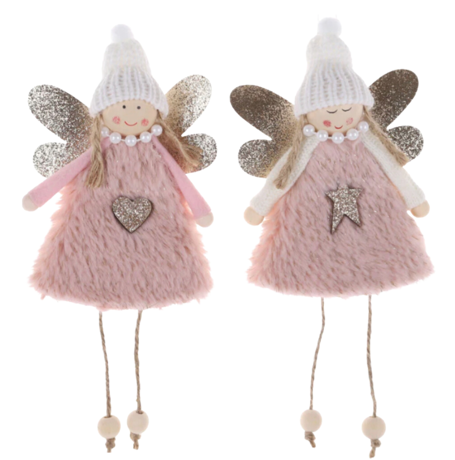 🎄Angel with Beanie (Pink) Hanging Decoration - 2 Designs Available