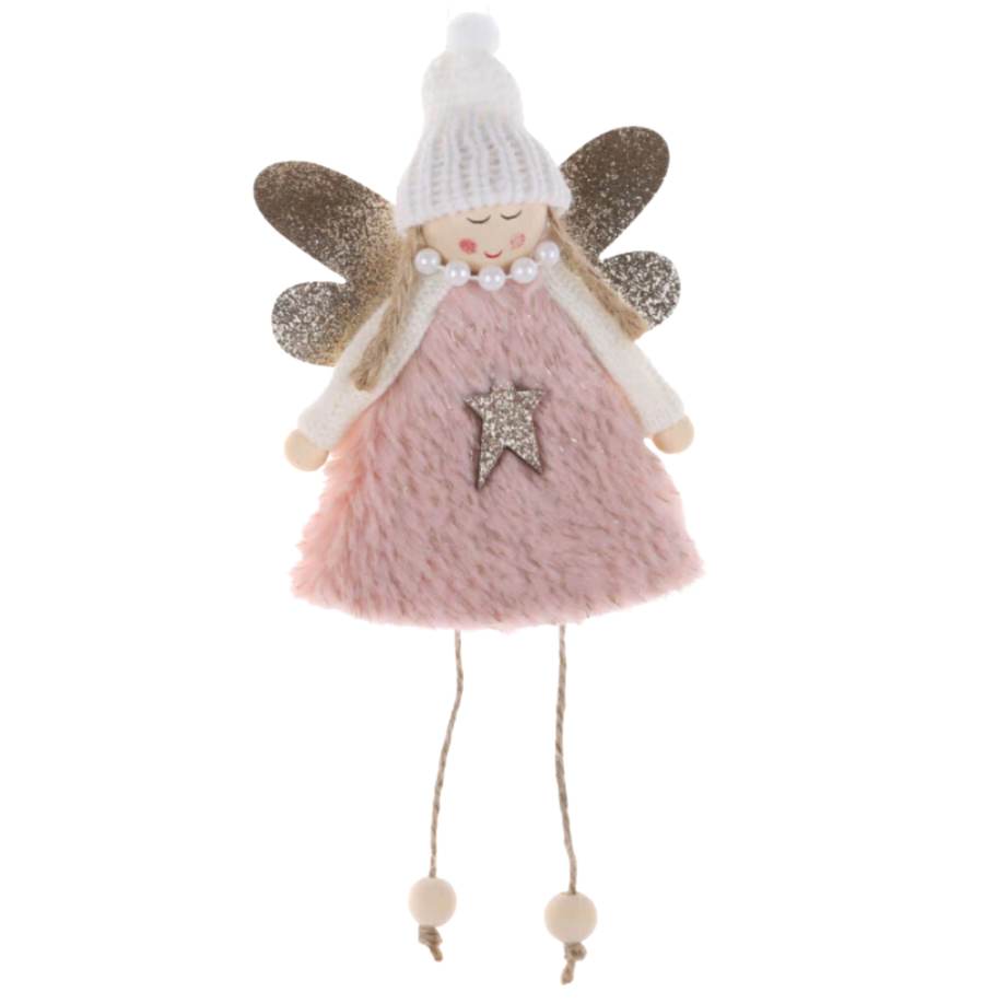 🎄Angel with Beanie (Pink) Hanging Decoration - 2 Designs Available