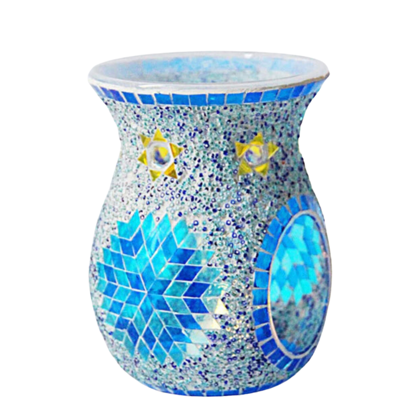 Glass Mosaic Oil Wax Burner - Blue