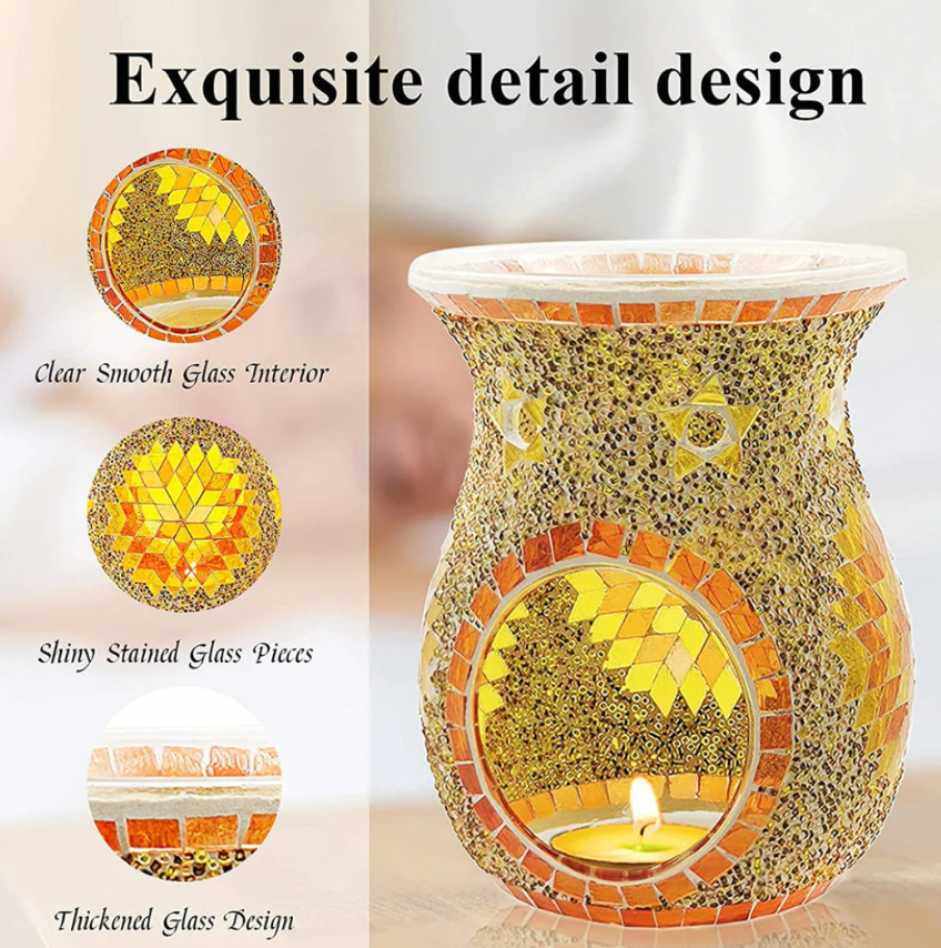 Glass Mosaic Oil Wax Burner - Gold