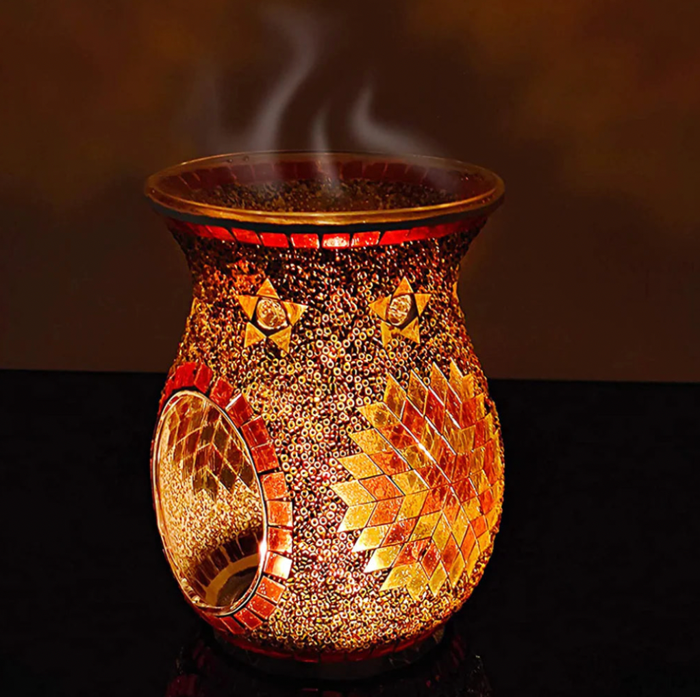 Glass Mosaic Oil Wax Burner - Blue