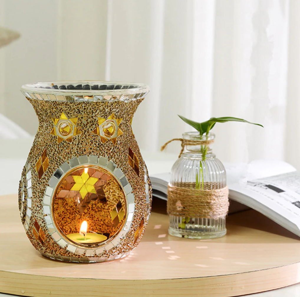 Glass Mosaic Oil Wax Burner - Gold