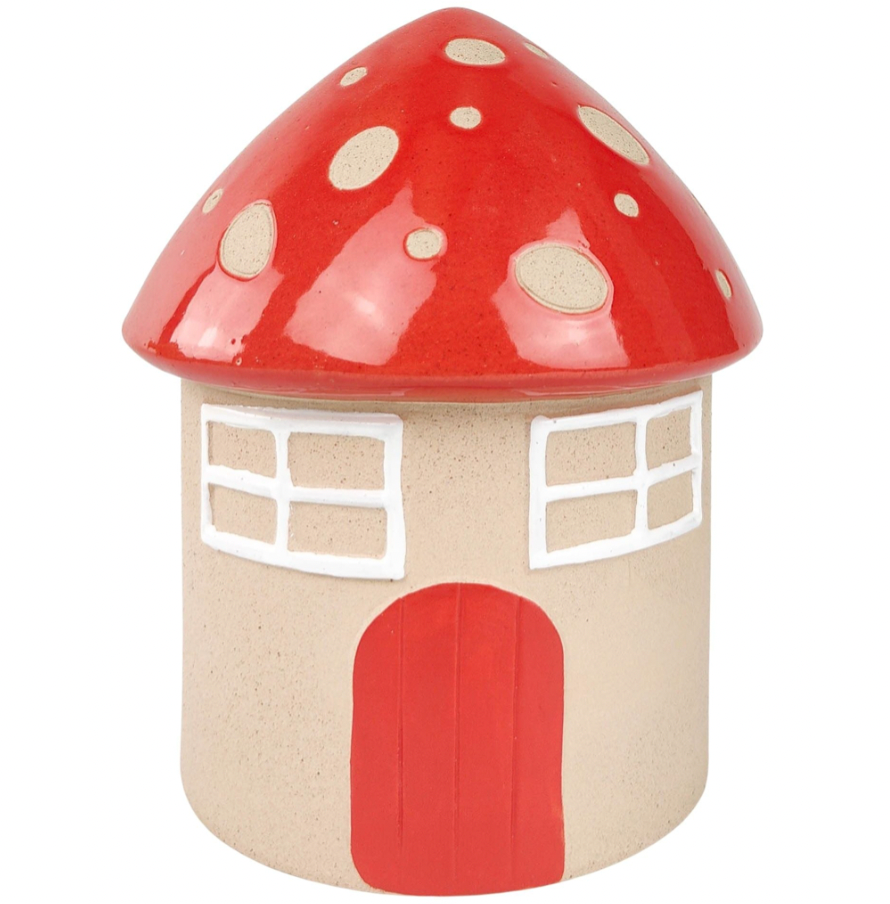 Toadstool House Planter Red