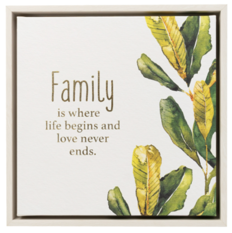 Greenhouse Family Framed Canvas 34x34cm