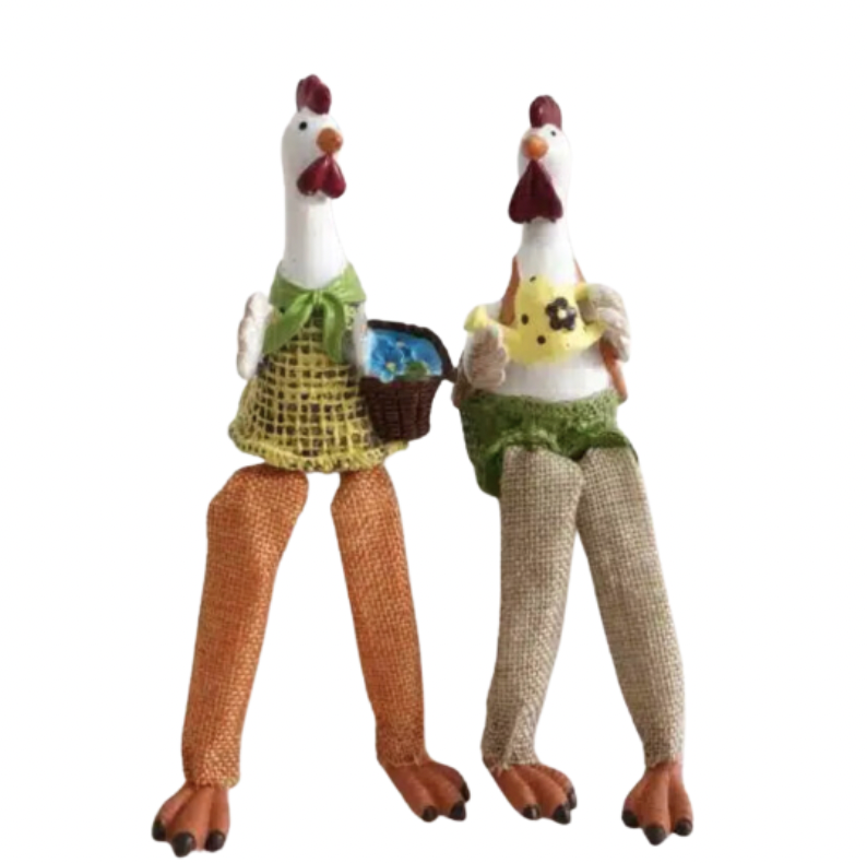 Rooster Shelf Sitters - Chuck & Dolly