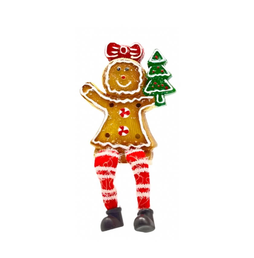 🎄Light up Shelf Sitters - Mrs Gingerbread Man