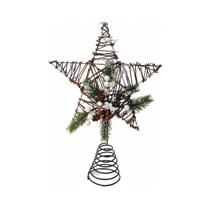 🎄 Elegant Woodland Tree Topper Natural & White
