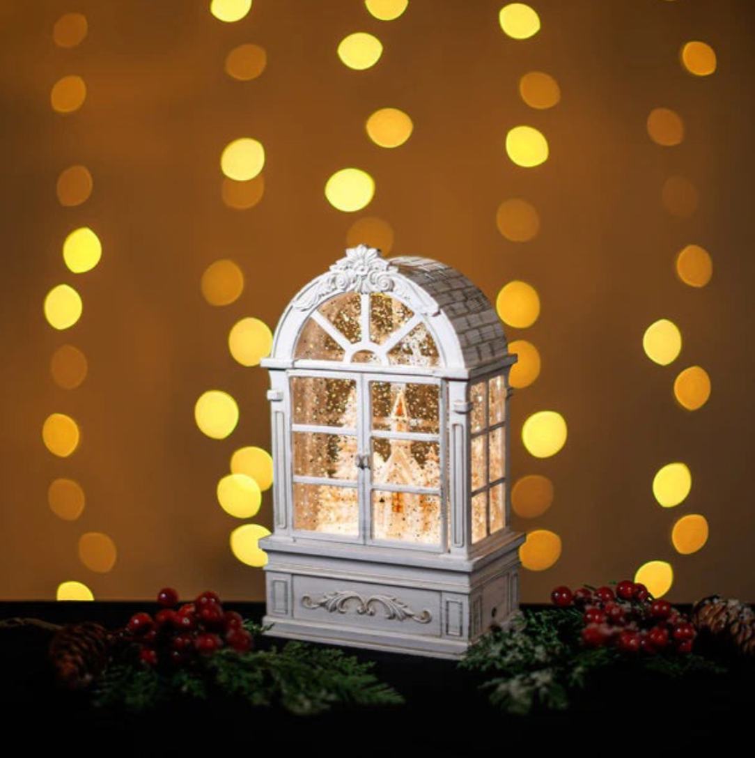 🎄Snowing Window Shape Globe w/ Xmas Town