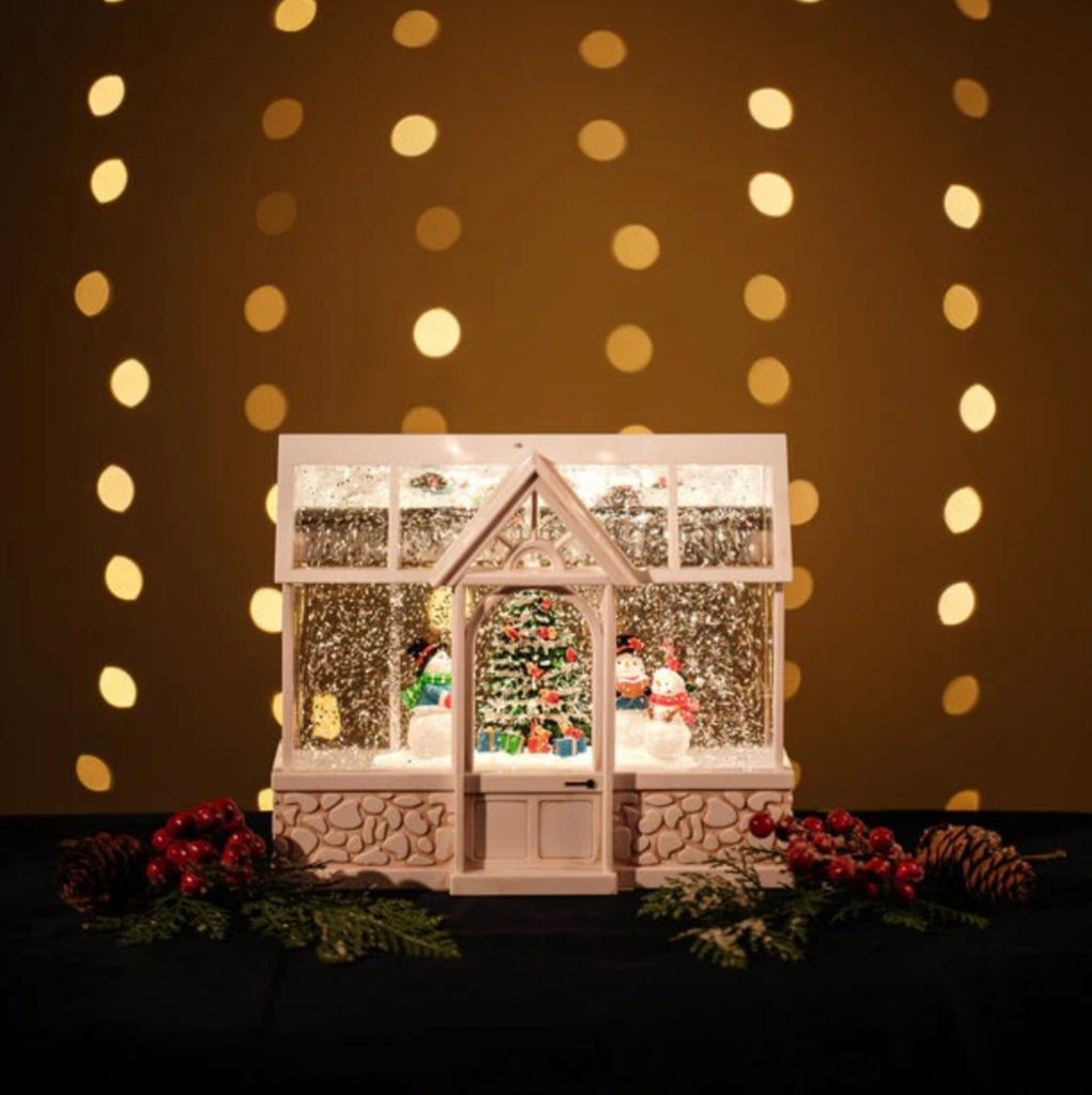 🎄 Snowing Greenhouse w/ Snowman