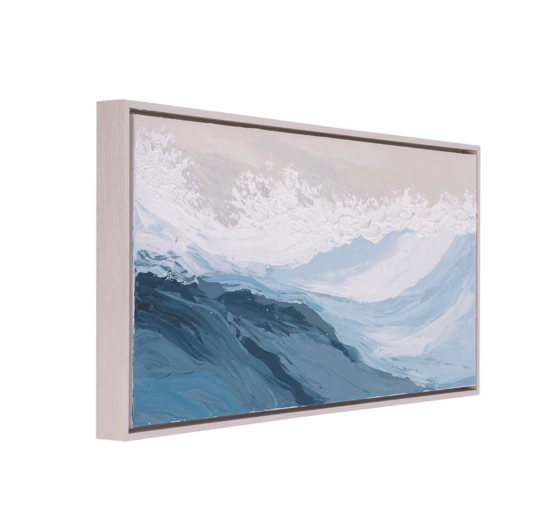 Palm Cove Textured Waves Framed Canvas