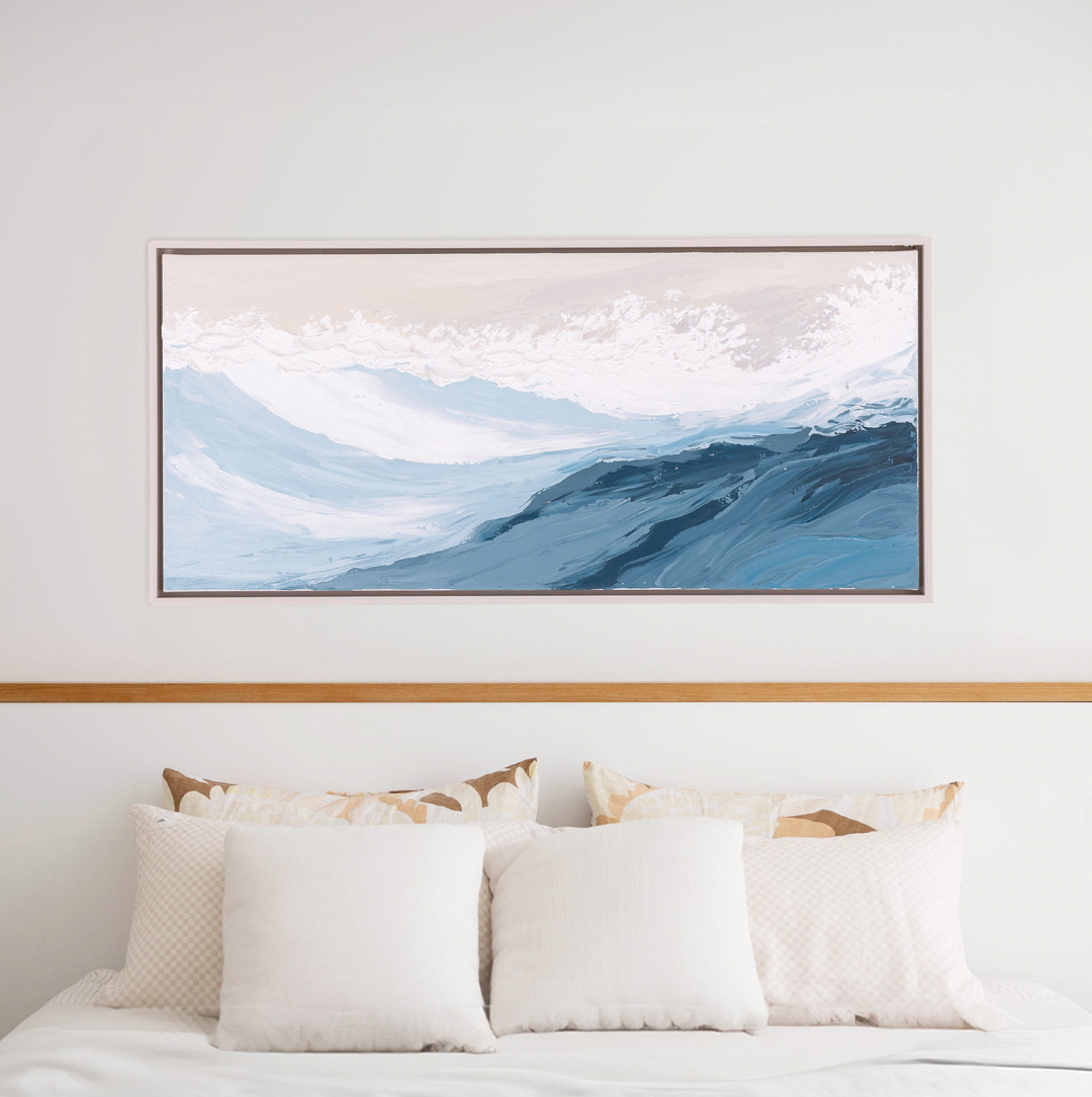 Palm Cove Textured Waves Framed Canvas