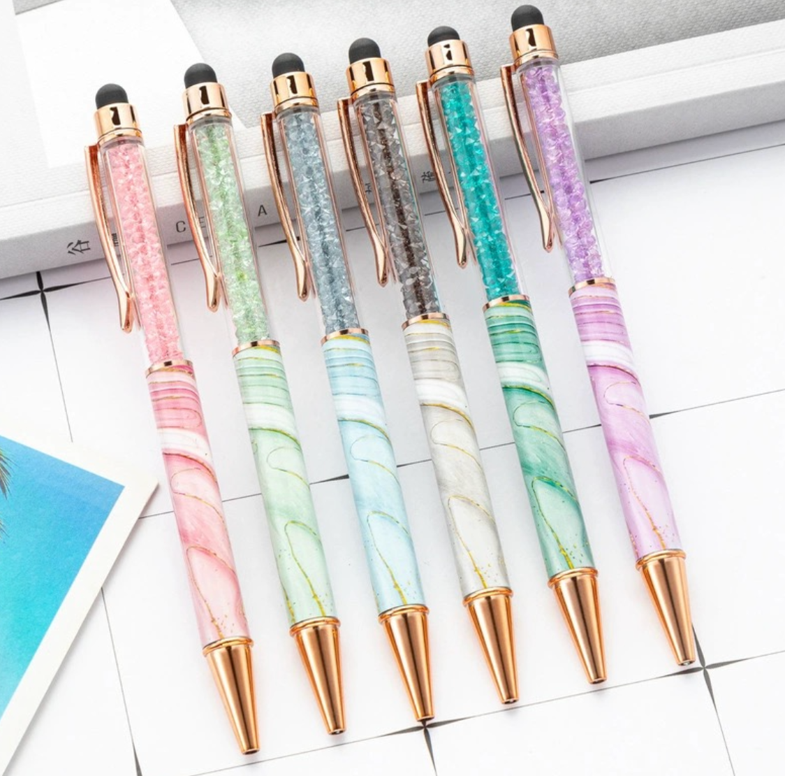 Stylish Marble Pens (6 Colours)