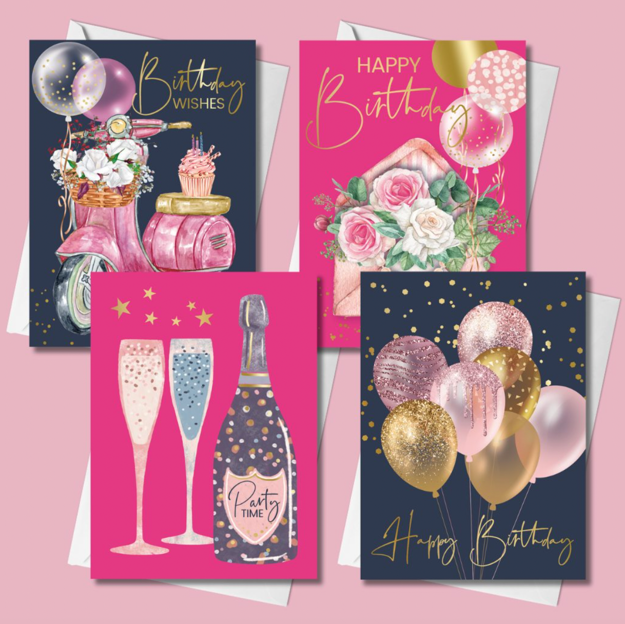 Happy Birthday Standard Greeting Cards (BLANK)