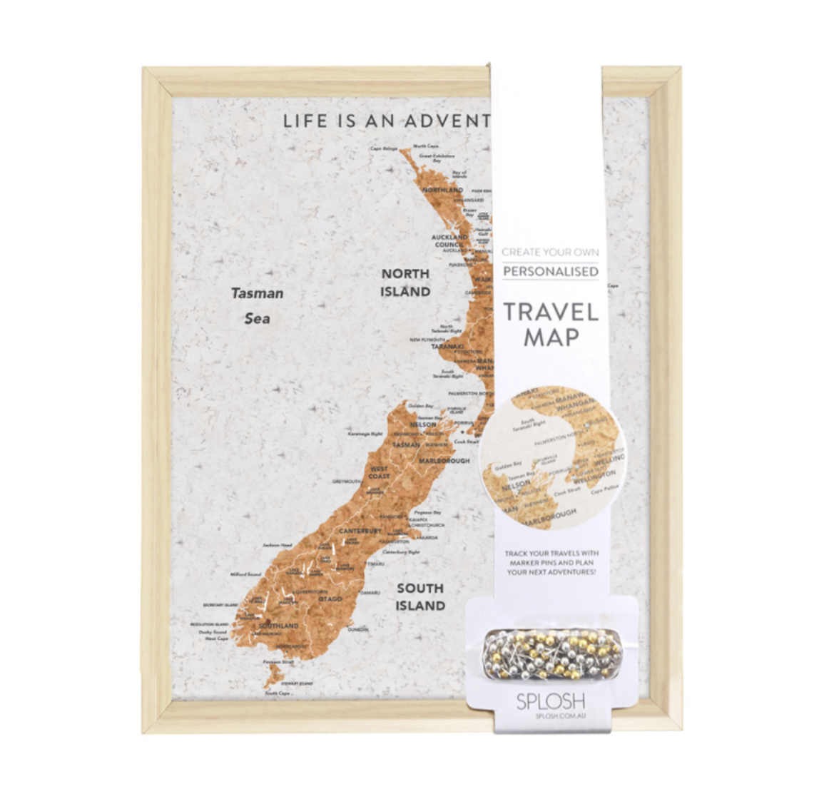 Travel Board Desk Map - New Zealand