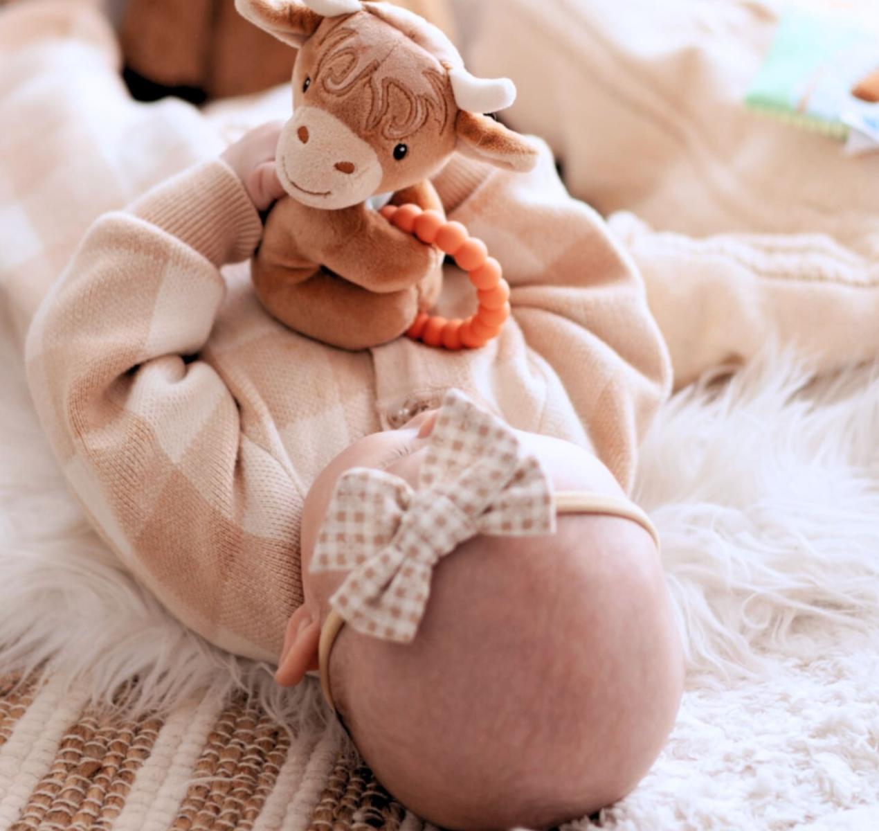 Mary Meyer Hetty Highland Cow Teether Rattle