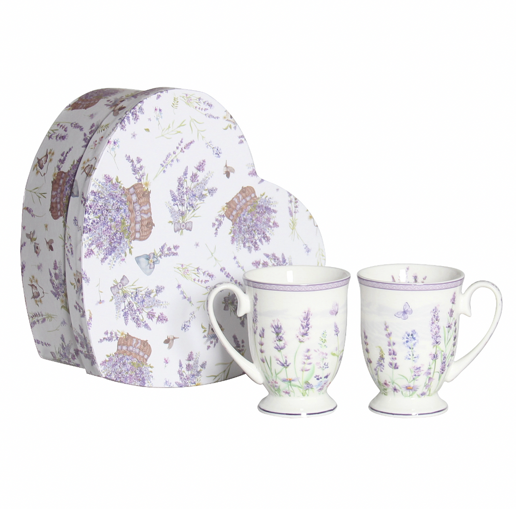 Lavender Farm 2pcs Mug Heart Gift Set