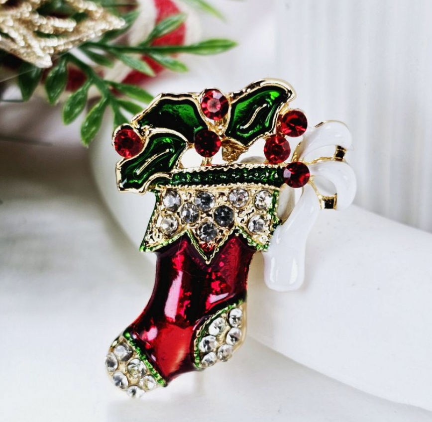 Brooch - Christmas Stocking