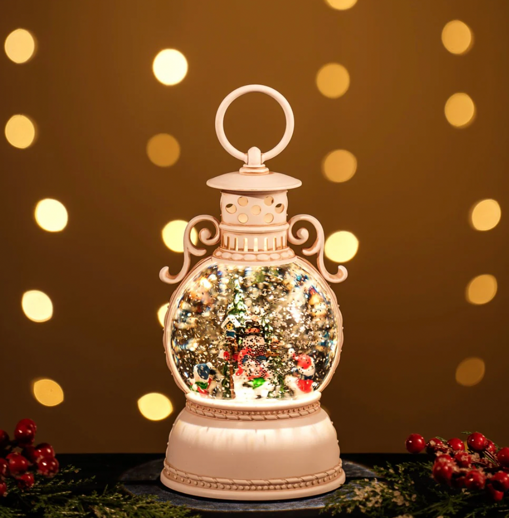 🎄Snowing Oil Lantern w/ Rotating Snowman