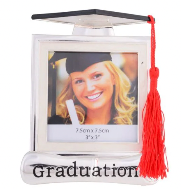 Black Graduation Hat Shaped 6x4cm Photo Frame with Tassel