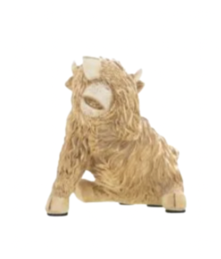 Highland Cow Hear/See/Speak Figurine