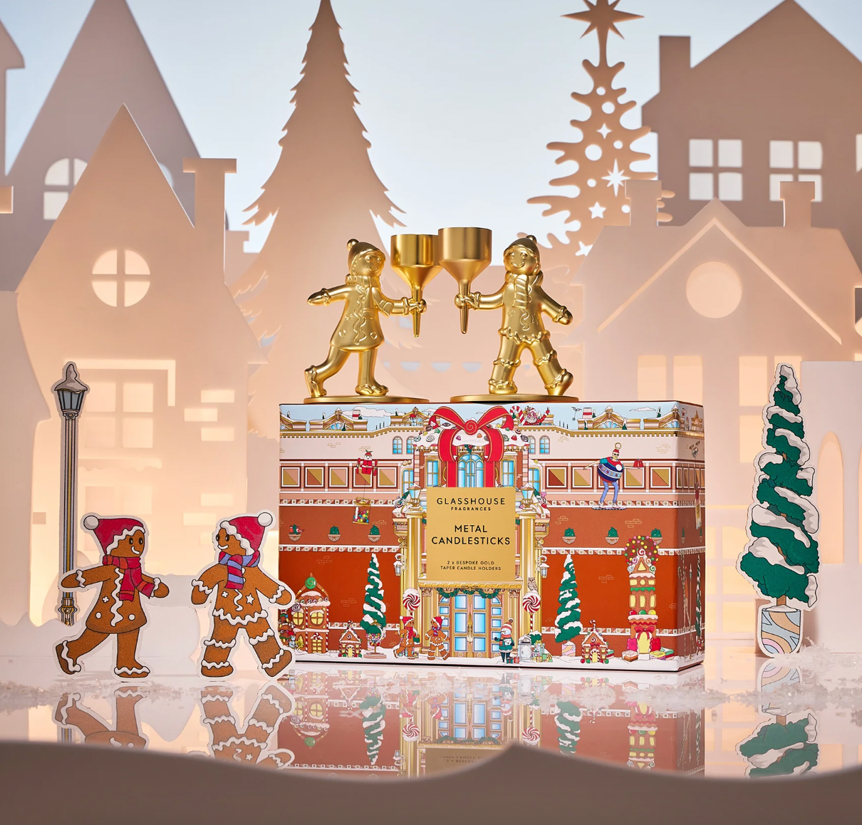 🎄 Christmas Metal Candlesticks Holders