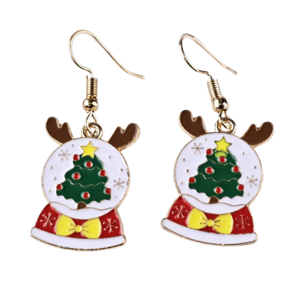 🎄Christmas: Snowglobe with Christmas Tree Fashion Earrings