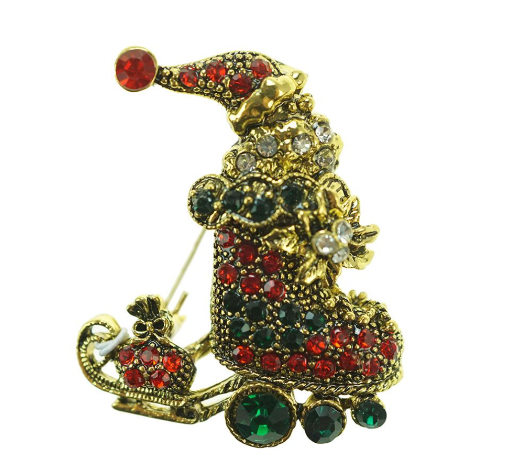 🎄Christmas: Stocking on Skates Brooch