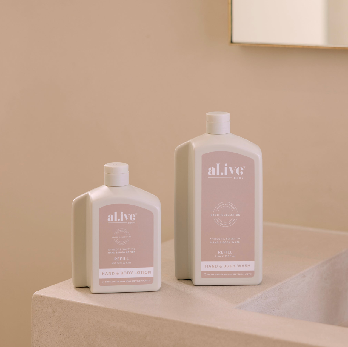Al.ive 1L Hand & Body Wash Refill - Apricot & Sweet Fig