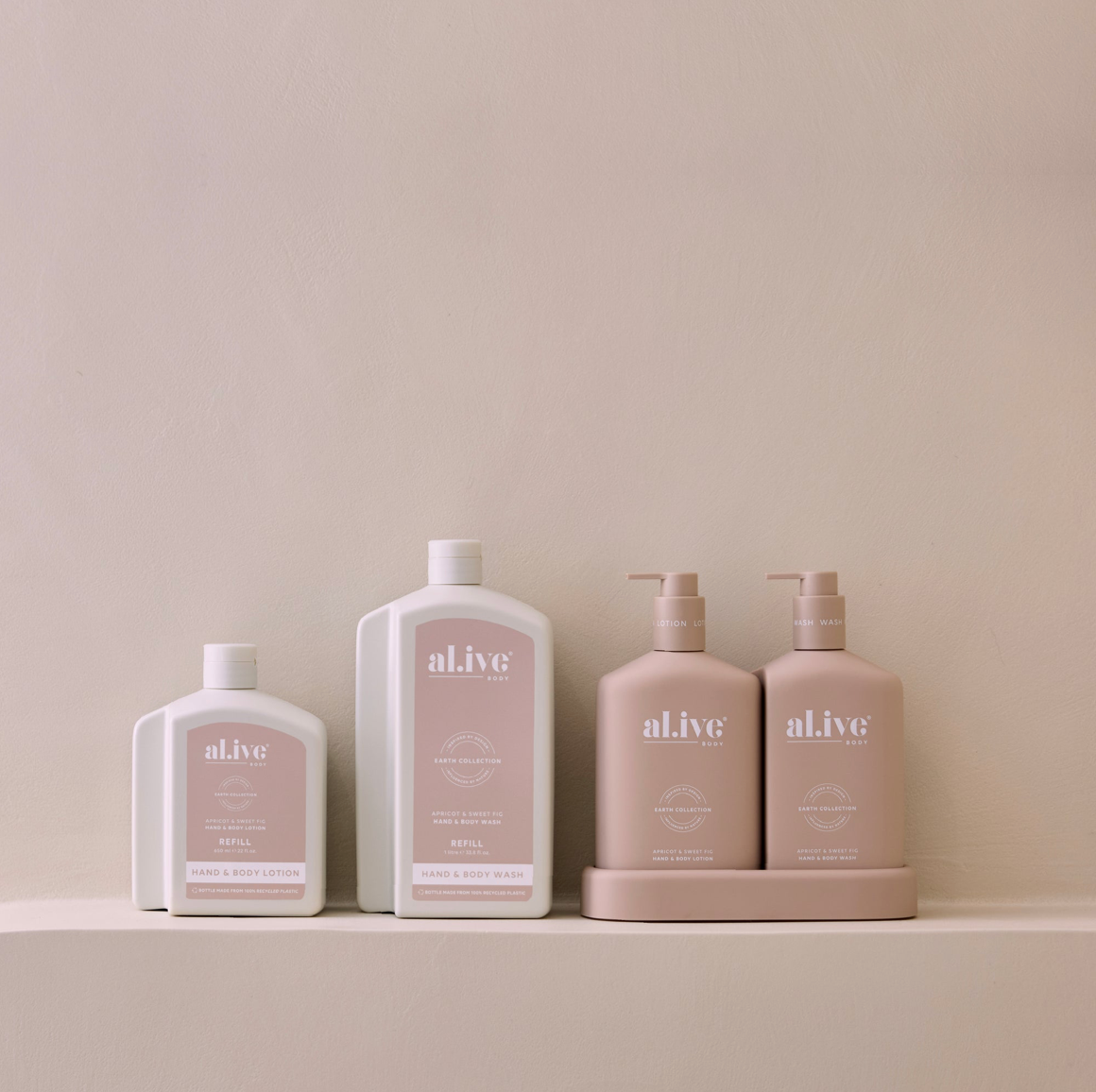 Al.ive 1L Hand & Body Wash Refill - Apricot & Sweet Fig