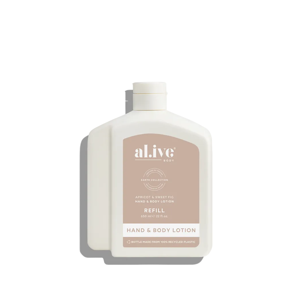 Al.ive 650mL Hand & Body Lotion Refill - Apricot & Sweet Fig
