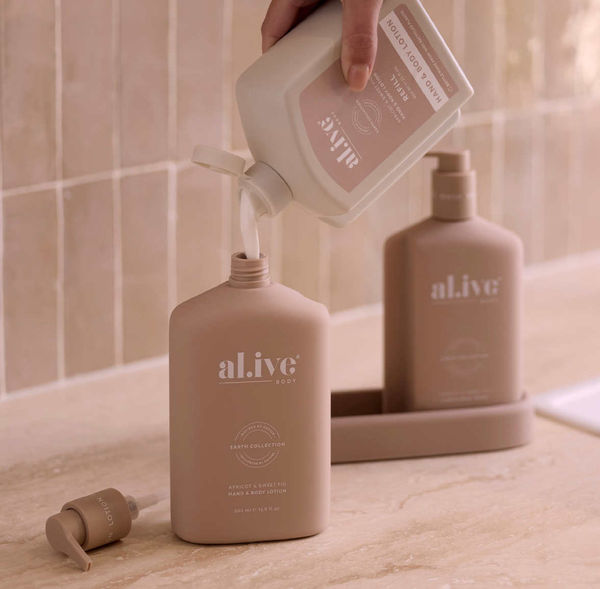 Al.ive 650mL Hand & Body Lotion Refill - Apricot & Sweet Fig