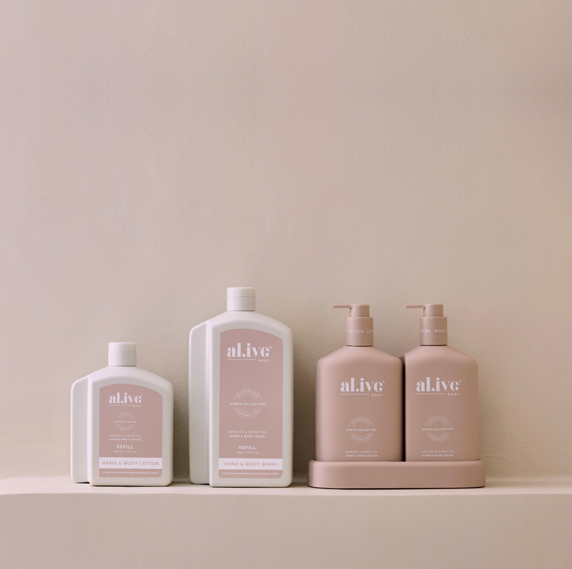 Al.ive 650mL Hand & Body Lotion Refill - Apricot & Sweet Fig