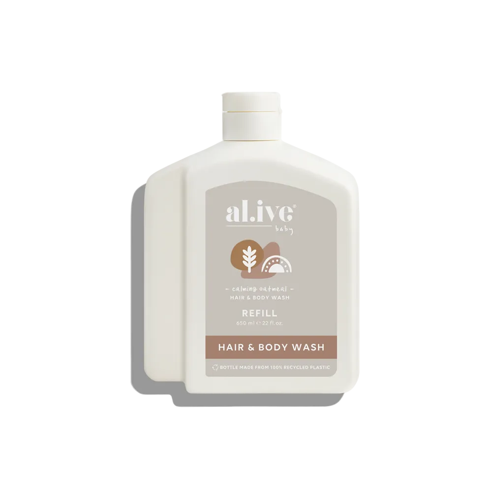 Al.ive 650mL Baby Wash Refill - Calming Oatmeal